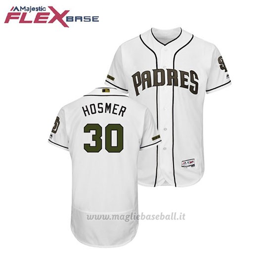 Maglia Baseball Uomo San Diego Padres Eric Hosmer 2018 Dia de los Caidos Flex Base Bianco